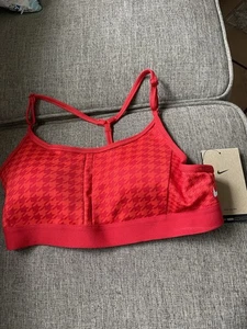 Nike Training Sports Bra Dri-FIT Padded Racerback Red Star Print NEW WITH TAGS M - Picture 1 of 12