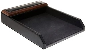 Leather Desktop Letter Tray - Luxury Letter Holder & Paper Organizer for Desk... - Picture 1 of 3