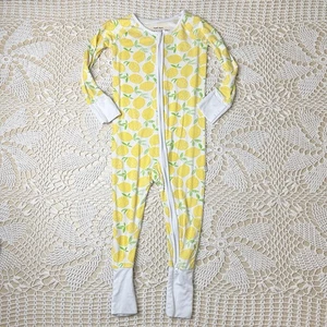 Little Sleepies Baby 12-18 Monate Zitronenmuster Reißverschluss Bambus Schlafanzug - Bild 1 von 5