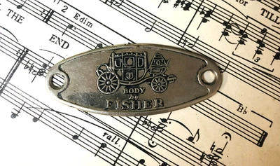 Carrocería de colección de Fisher etiqueta metálica ORIGINAL Columbus Ohio D L Auld Co GM Coach Foto 1 de 4