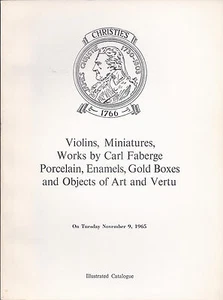 CHRISTIE’S RUSSIAN FABERGE MINIATURES VIOLINS ENAMEL SNUFF BOXES VERTU Catalog65 - Picture 1 of 1