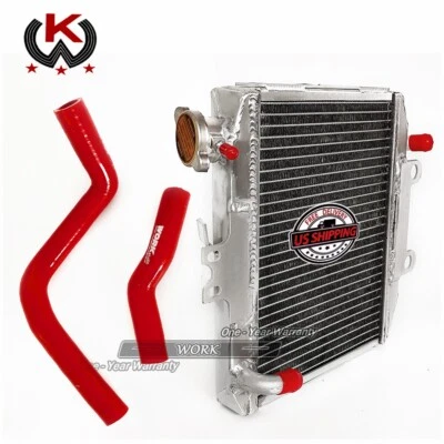 Aluminum Radiator &Red hose Fit 97-99 Honda CR250R CR250 CR 250 R 1997-1999 1998 - Image 1 of 4