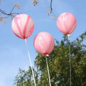 PAQUETE DE 12 globos de mármol remolino rosa fiesta de cumpleaños - Imagen 1 de 1