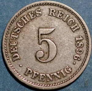 Germany Empire 5 Pfennig 1896 J KM# 11 - Picture 1 of 2