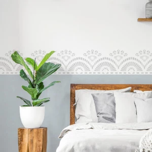 SCALLOP LACE Wall Border Stencil, Nursery Room Decor, D.I.Y Home Decor - Picture 1 of 8