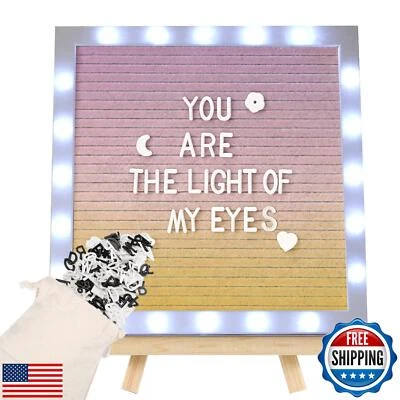 Gradient Light up Letter Board with LED Lights, 10in × 10in Felt Changeable M - Image 1 of 4