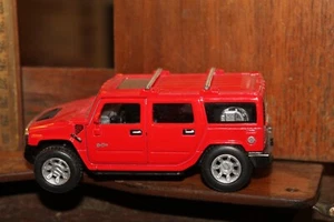 Die Cast Hummer 2 H2 2008 CUV Friction Drive Pullback Toy Approx 1/43 Red - Picture 1 of 4