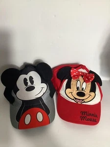 Disney Kids Youth Mickey & Minnie Mouse His & Her Adjustable Strapback Hats - Picture 1 of 11