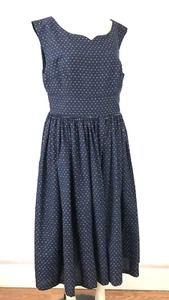 MODCLOTH - DAMEN 14 - MARINEBLAU ÄRMELLOS V-AUSSCHNITT GEFÜTTERT BAUMWOLLE FIT & FLARE KLEID - Bild 1 von 7