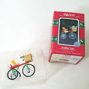 Enesco Christmas Ornament, 1st "Merry Christmas Sister", "PEDDLIN FUN" - Picture 1 of 5