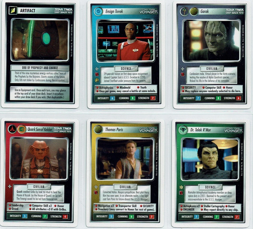 STAR TREK CCG FIRST ANTHOLOGY 1, SET OF 6 LIMITED CARDS - Image 1 of 1