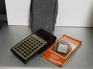 VTG Texas Instruments TI-30 Black LED Electronic Calculator Book & Case Tested - Picture 1 of 24