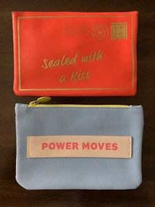 Ipsy Makeup Bag SEALED WITH A KISS Red Envelope Style & Blue POWER MOVES - Picture 1 of 2