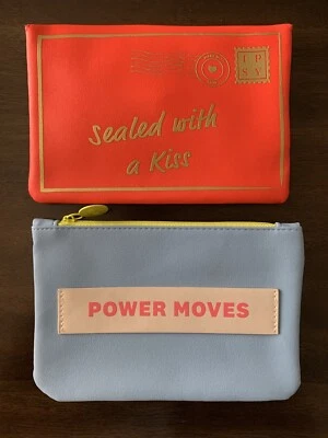 Ipsy Makeup Bag SEALED WITH A KISS Red Envelope Style & Blue POWER MOVES - Image 1 of 2