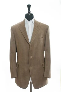 Coppley Brown Silk Blend Herringbone Bocelli Blazer 48R 8604 - Picture 1 of 3