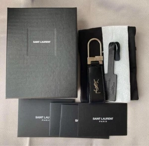 Yves Saint Laurent Cassandra Black Leather/Silver Key holder wz/Box&Booklet Rare - Picture 1 of 9