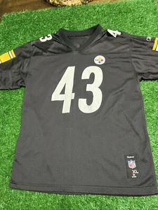 Reebok Troy Polamalu Steelers Jersey Youth XL (16-18) Black NFL - Picture 1 of 10