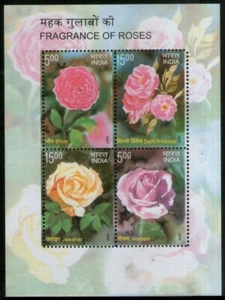 INDIA 2007 MNH SS, Rose Fragrance, Roses, Flowers, Odd, unusual Stamps  - Picture 1 of 1