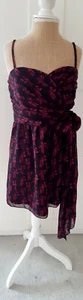 Ted Baker Ladies Short Black Bow Print Strappy  Party Dress TB Size 3  Uk 12 NEW - Picture 1 of 6
