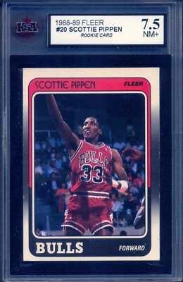1988-89 FLEER BASKETBALL #20 Scottie Pippen RC Graded KSA 7.5 NM+ Rookie Bulls - Image 1 of 2