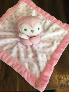 Falls Creek Pink White Owl Lovey Hearts Rassel - Bild 1 von 5
