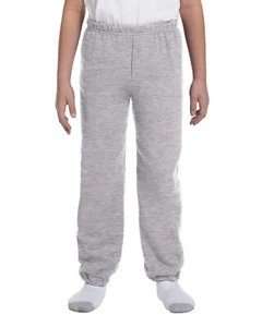 Gildan G182B Youth 50/50 USA Cotton/Polyester Heavy Blend Sweatpants - Picture 1 of 4
