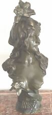 Antik Skulptur Statue Frauenportrait Bronze Antique Sculptur Nelzon Paris France