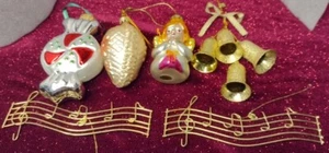 6 Misc Plastic And Metal Christmas Ornaments - Picture 1 of 9