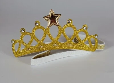 Diadema con nudo de corona dorada con moño para bebés niñas pequeñas diadema elástica envoltura para la cabeza nueva Foto 1 de 4