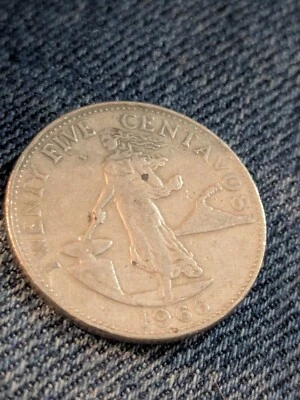 1966 Philippines 25 Centavos KM# 189.1 - Image 1 of 2