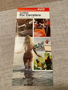 Avis Florida Por Carretera 1972 ephemera brochure pamphlet flyer Rates GUC - Picture 1 of 4