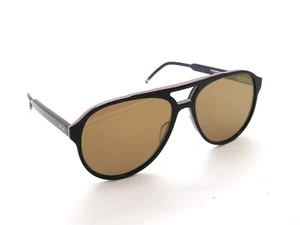 THOM BROWNE TBS408-63-01 BLK Black Authentic Aviator 63mm Sunglasses - Picture 1 of 6