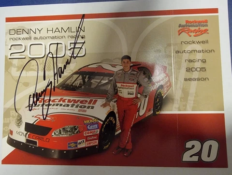 2005 NASCAR Hero Card DENNY HAMLIN AUTOGRAPH In Person Auto Cover