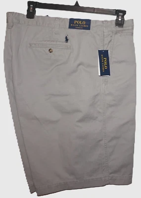 Polo Ralph Lauren Cotton Gray Chino Shorts BIG 48B Classic Fit 10" Flat Front - Image 1 of 4