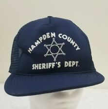 Vintage Hampden County Sheriff's Dept Hat Ball Cap Blue Speedway Police 