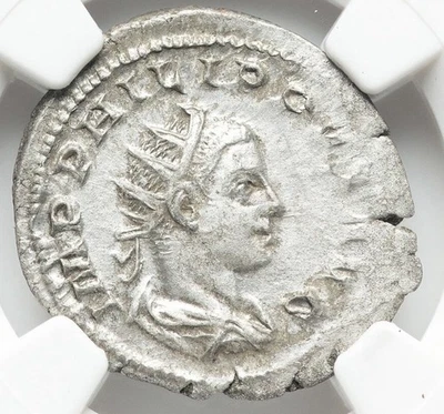 Philip II 247-249 AD Roman Empire SILVER Rome AR Double Denarius Coin, NGC Ch XF - Image 1 of 4