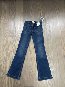 Abercrombie & Fitch kids Girls Low Rise Boot Blue Denim Jeans Size 9/10 Long - Picture 1 of 11
