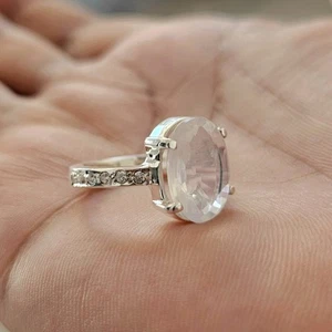 White Quartz Ring, Dure Najaf Ring For women, Sterling Silver Ring, Shia Ring - Picture 1 of 8