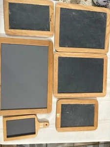 Six chalkboard slates Four double-sided large medium and small - Picture 1 of 6