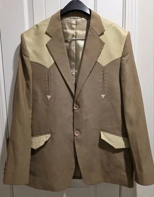 Western Sports Coat Jacket XL Sergio Vadducci Handmade Tan Cowboy Rodeo - Image 1 of 4