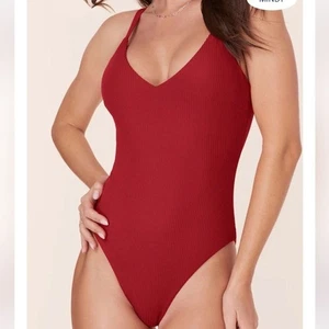 Andie Marco Rib One Piece Badeanzug Flame Red Gr. Large Neu mit Etikett - Bild 1 von 7