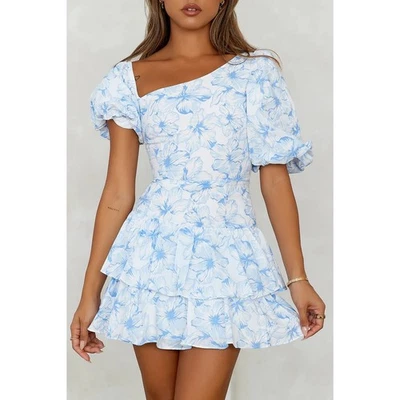 NWT HELLO MOLLY Womens Tea Garden Ladylike Etiquette Floral Tiered Mini Dress 8 - Image 1 of 4