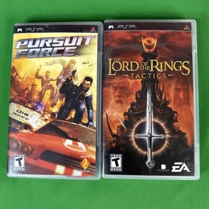 Lote de juegos PSP 2, Lord of the Rings Tactics: & Pursuit Force, en caja original - Imagen 1 de 4