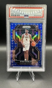 2021 Panini Prizm #325 EVAN MOBLEY Blue 75th Anniversary SP ROOKIE RC PSA 9 DPOY - Bild 1 von 2