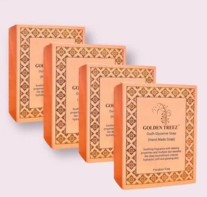 Golden Treez Goat Milk Oudh Soap Pack of 4 - 115g | Hydrating, Ayurvedic - Picture 1 of 6