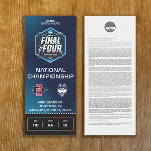 Anpassbare UConn gegen SDSU Final Four Championship physischer Ticket-Stub jede Sear - Bild 1 von 3