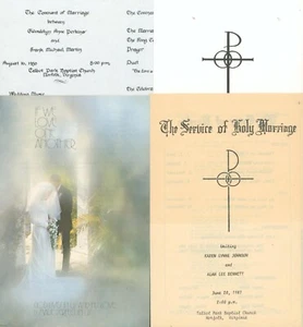 Lot 4 Vintage Wedding Programs 1977-1987 Talbot Park Baptist Norfolk Virginia - Picture 1 of 12