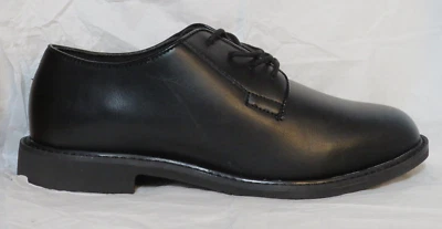 蝙蝠女式皮革统一牛津鞋黑色 11 W E07840 SENTRY HIGH SHINE 全新带盒 — 第 1/4 张图片