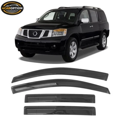 Fits 04-16 Nissan Armada Window Visors Rain Sun Guard Vent 4 Pieces Set - Image 1 of 4