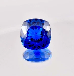 Piedra preciosa natural impecable 15 x 15 rara brillante azul tanzanita certificada GIT - Imagen 1 de 8
